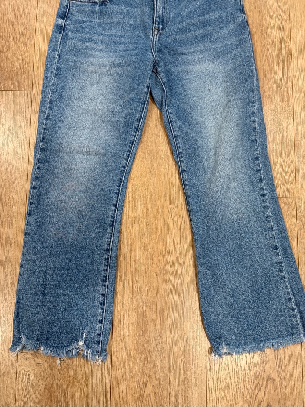 Pistola High Rise Kick Flare Crop Jeans Raw Hem Medium Wash Size 29 - Picture 2 of 8
